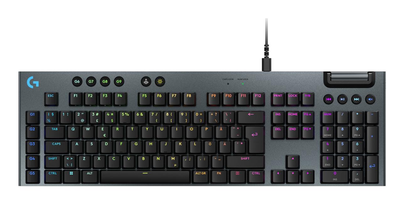 Logitech G915 X Low - Profle Wired Gaming Keyboard Tastatur Geekd Dk