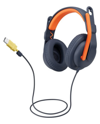 Logitech   Zone   Learn   Wired   Over - Ear   Headset   For   Learners    Usb - C   Kabling   Hovedtelefoner   Sort   Orange
