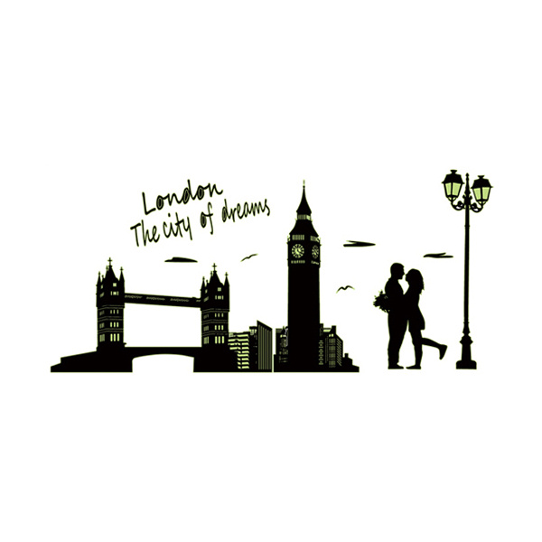 London Wallsticker Der Lyser I Mørket 160x70cm