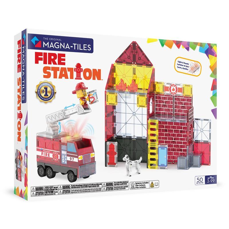 Magna - Tiles Fire Station Magnetisk Byggesæt Geekd Dk