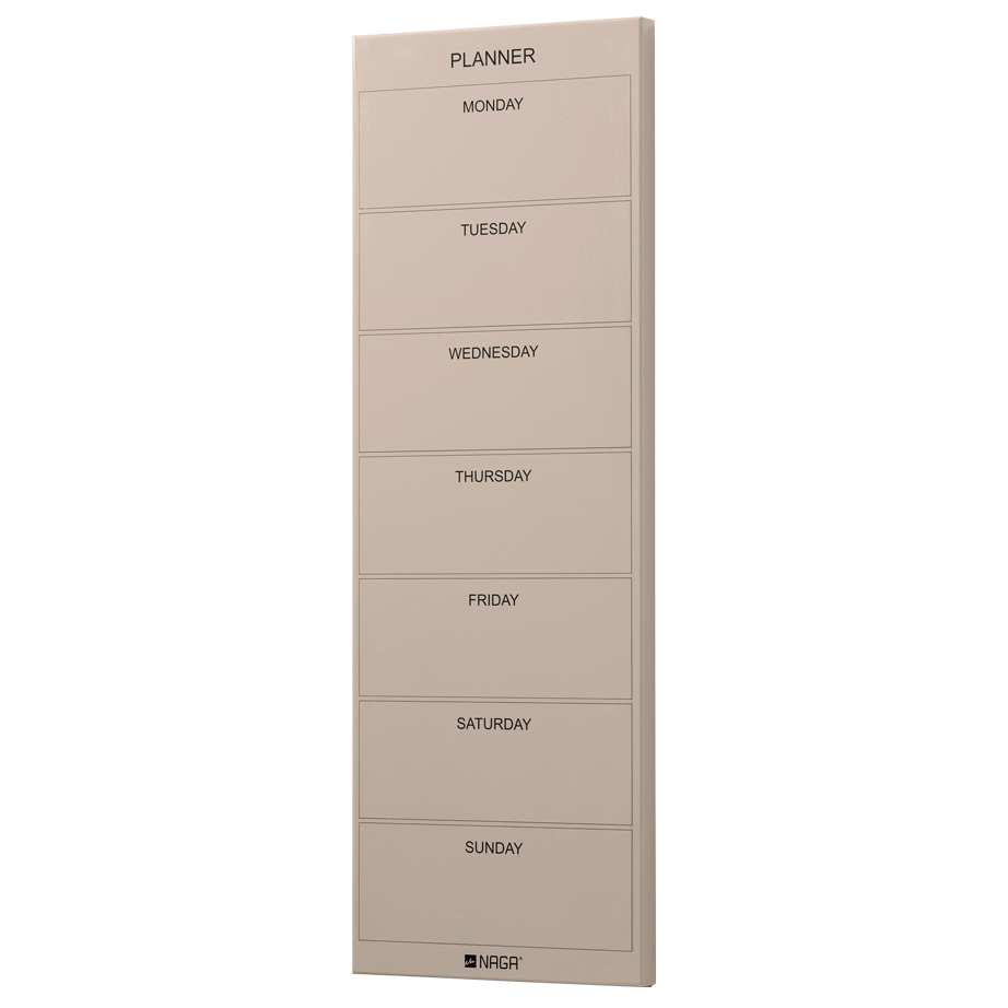 Magnetisk Ugeplan Tavle 20 X 60 Cm Brun Engelsk