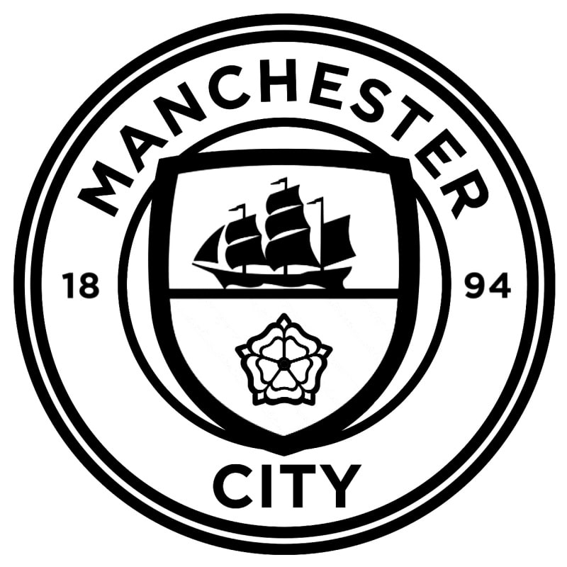 Manchester City Wallsticker Stort Man City Logo Som Fodbold Wallsticker Sort