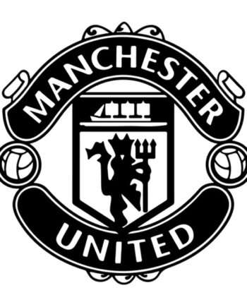 Stor   Manchester   United   Wallsticker    Flot   Manchester   United   Logo    Sort    70x70cm