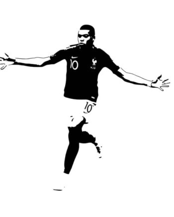 Mbappe   Scoring    Flot   Fodbold   Wallsticker    54x57cm