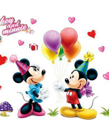 Mickey     Minnie   Wallsticker    Fødselsdag    120x75cm