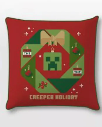 Minecraft   Creeper   Jule   Pudebetræk     40x40   Cm    Velour