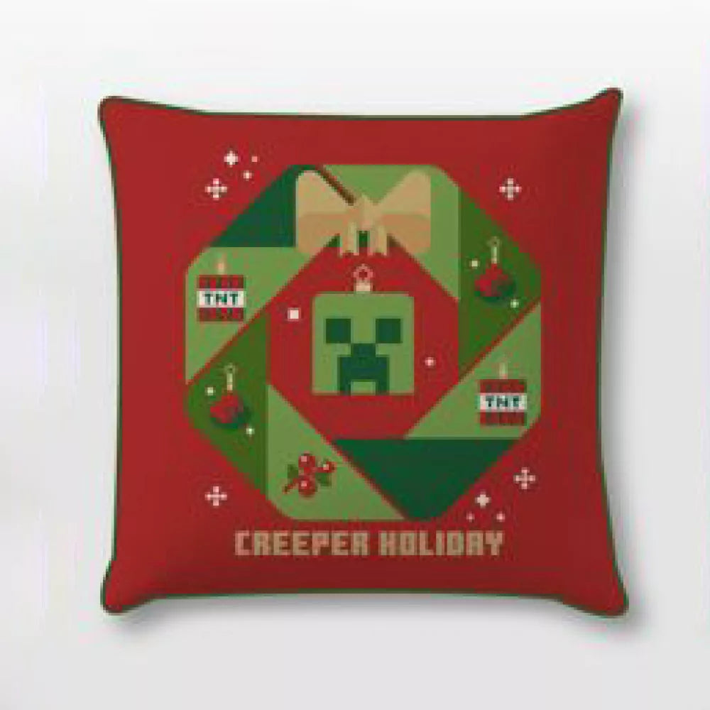 Minecraft   Creeper   Jule   Pudebetræk     40x40   Cm    Velour