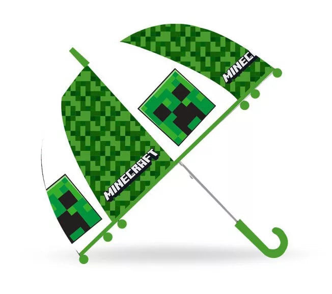Minecraft   Gennemsigtig   Børneparaply     Semi - Automatisk   ø70   Cm   Geekd   Dk