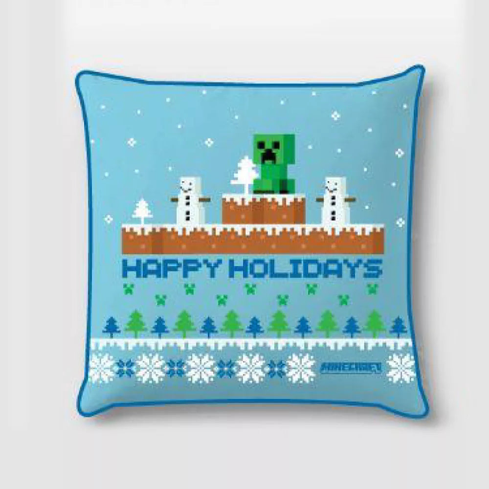 Minecraft   Happy   Holidays   Pudebetræk     40x40   Cm    Velour