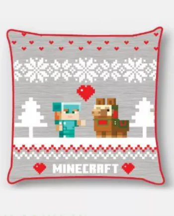 Minecraft   Jule   Pudebetræk     40x40   Cm    Velour    Geekd   Dk
