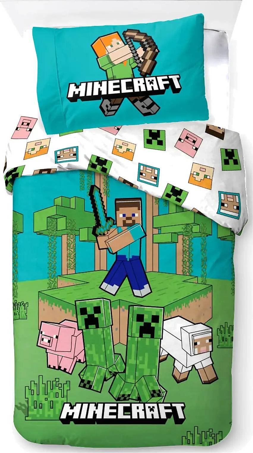 Minecraft   Jungle   Explore   Bed   Linen   140   X   200cm   Sengetøj   Geekd   Dk