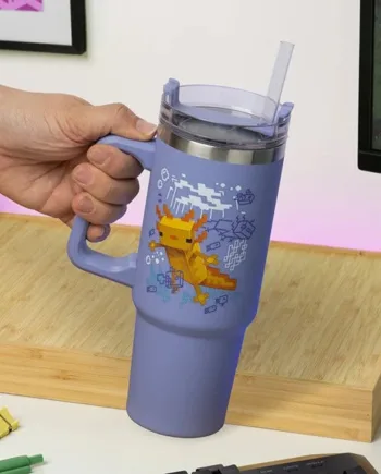 Minecraft   Lilla   900ml   Termo   Kop   Og   Sugerør