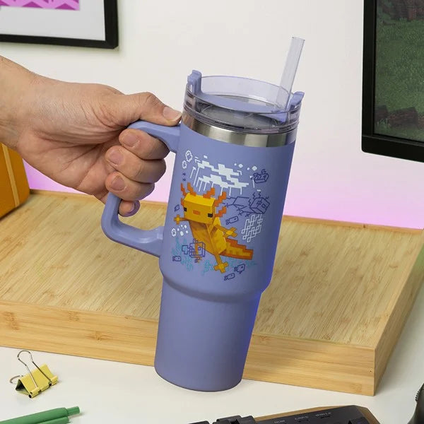 Minecraft   Lilla   900ml   Termo   Kop   Og   Sugerør