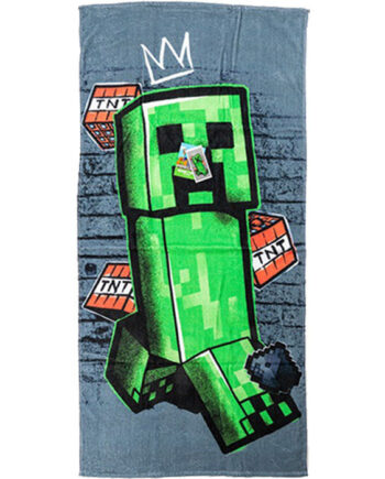 Minecraft   Metro   Art   Creeper   Badehåndklæde   70x140cm