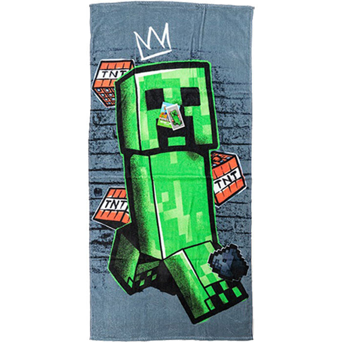 Minecraft   Metro   Art   Creeper   Badehåndklæde   70x140cm