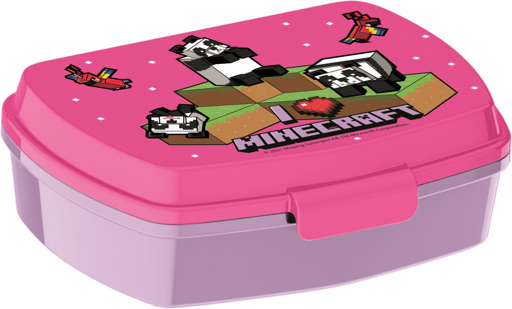 Minecraft Plastik Madkasse Pink