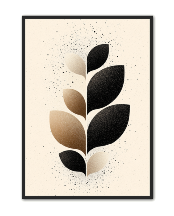 Minimalistisk   Plakat   82   Botanisk   Stil   Med   Sort   Og   Guld