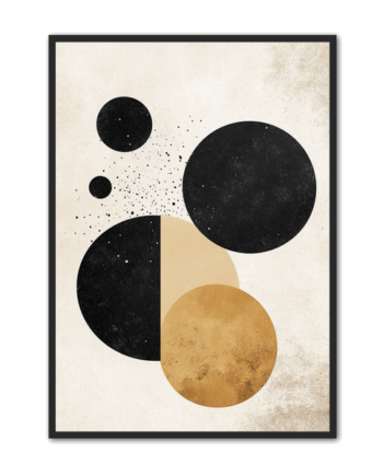 Minimalistisk   Plakat   110   Eksplosion   Af   Cirkler   I   Sort   Og   Guld