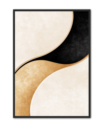 Minimalistisk   Plakat   81   Harmoniske   Former   I   Beige   Og   Sort