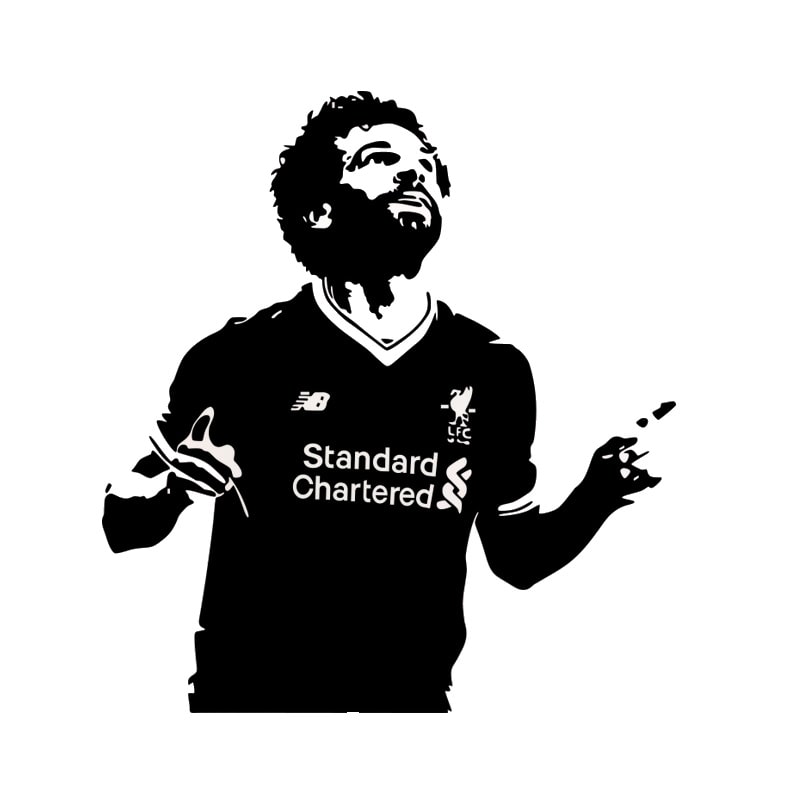 Mohamed Salah Scoring Flot Fodbold Wallsticker 62x57cm