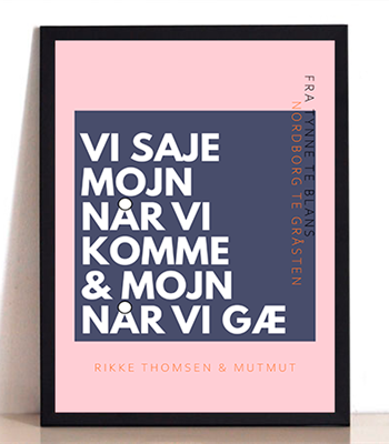 Mojn   Når   Vi   Komme   Plakat   I   Blå   Lyserød   A4