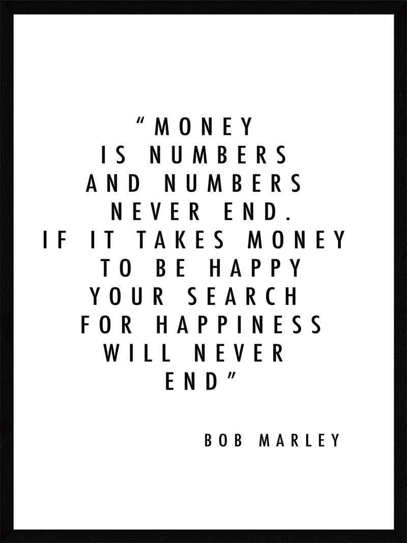 Money   Is   Numbers   Bob   Marley   Plakat