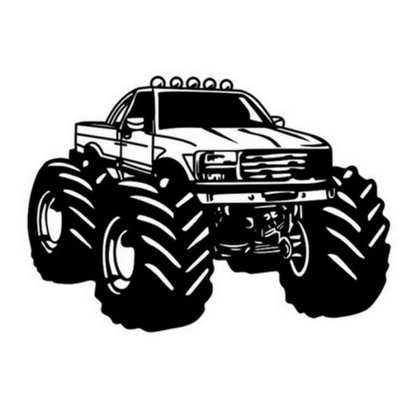 Monstertruck Wallsticker Monstertruck Med Mega Hjul 58x82cm