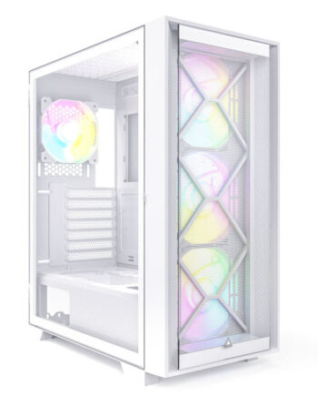 Montech   Air   1000   Premium   White   Midi   Tower    Tempered   Glass    3x   140mm   120mm   Argb   Fan    2x   Front   Panels