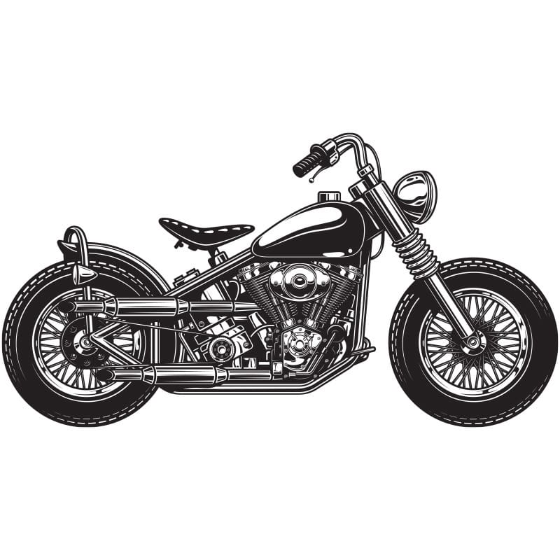 Motorcykel Wallsticker 33x59cm Sort