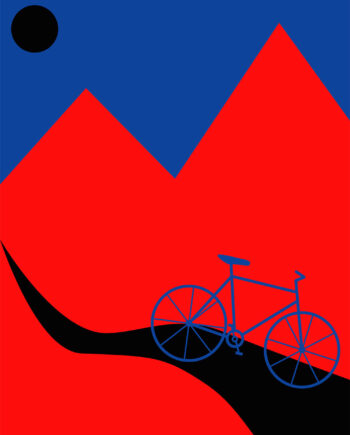 Mountainbike   Blue   Af   Justesen   Plakater