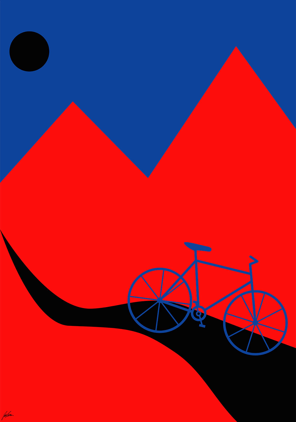 Mountainbike   Blue   Af   Justesen   Plakater