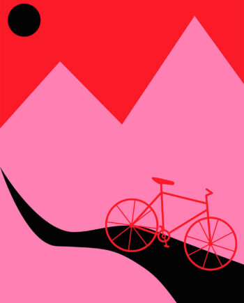 Mountainbike   Pink   Af   Justesen   Plakater