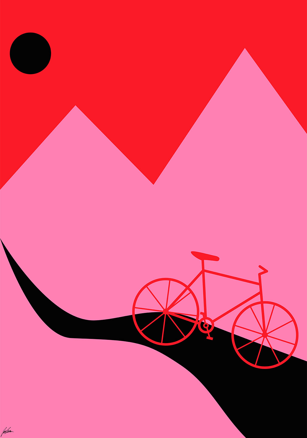 Mountainbike   Pink   Af   Justesen   Plakater