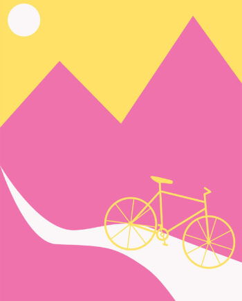 Mountainbike   Yellow   Af   Justesen   Plakater