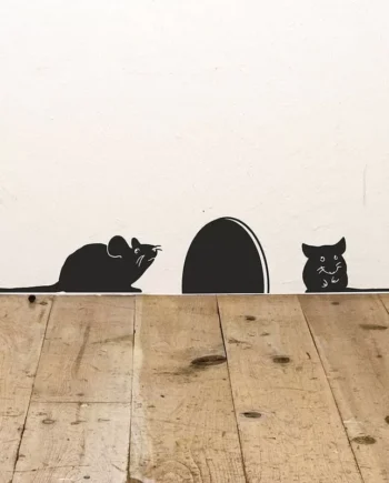 Mus   Ved   Musehul   Wallsticker