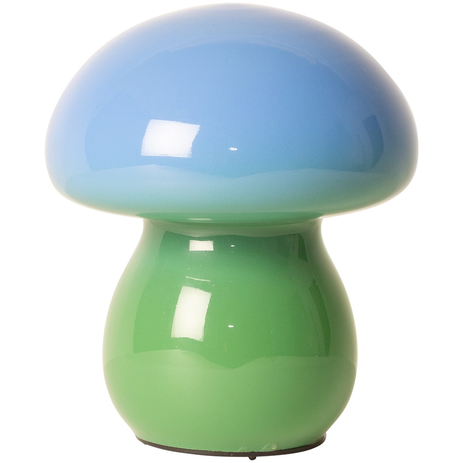 Mushroom   Lampe   I   Glas    Blå   Grøn