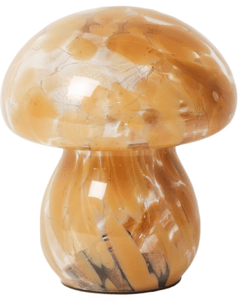 Mushroom   Lampe   I   Glas    Brun
