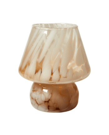 Mushroom   Lysestage    Beige   Glas