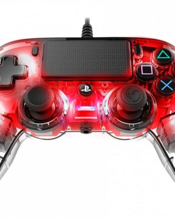 Nacon   Wired   Compact   Controller     Rød   Transparent   Gamepad   Til   Ps4     Pc   Geekd   Dk