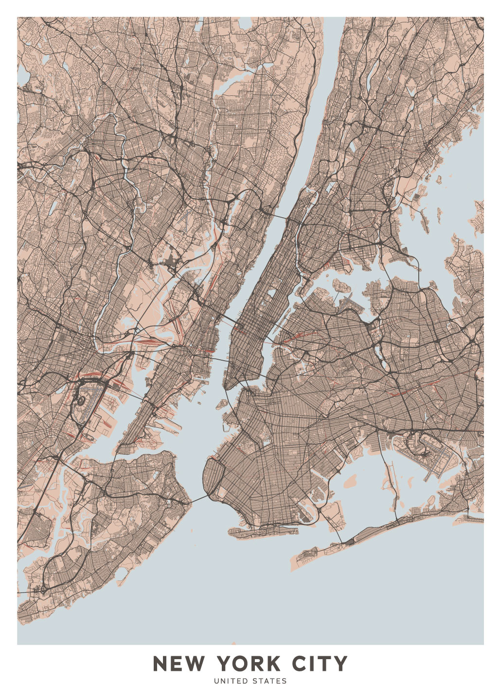 New   York   Kort   Af   Illux