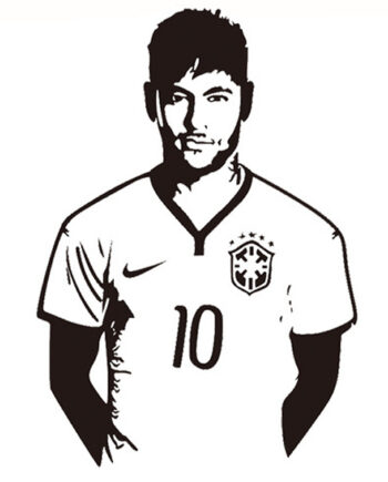 Neymar   Wallsticker    Flot   Fodbold   Wallsticker    83x58cm