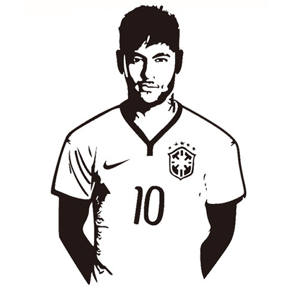 Neymar   Wallsticker    Flot   Fodbold   Wallsticker    83x58cm