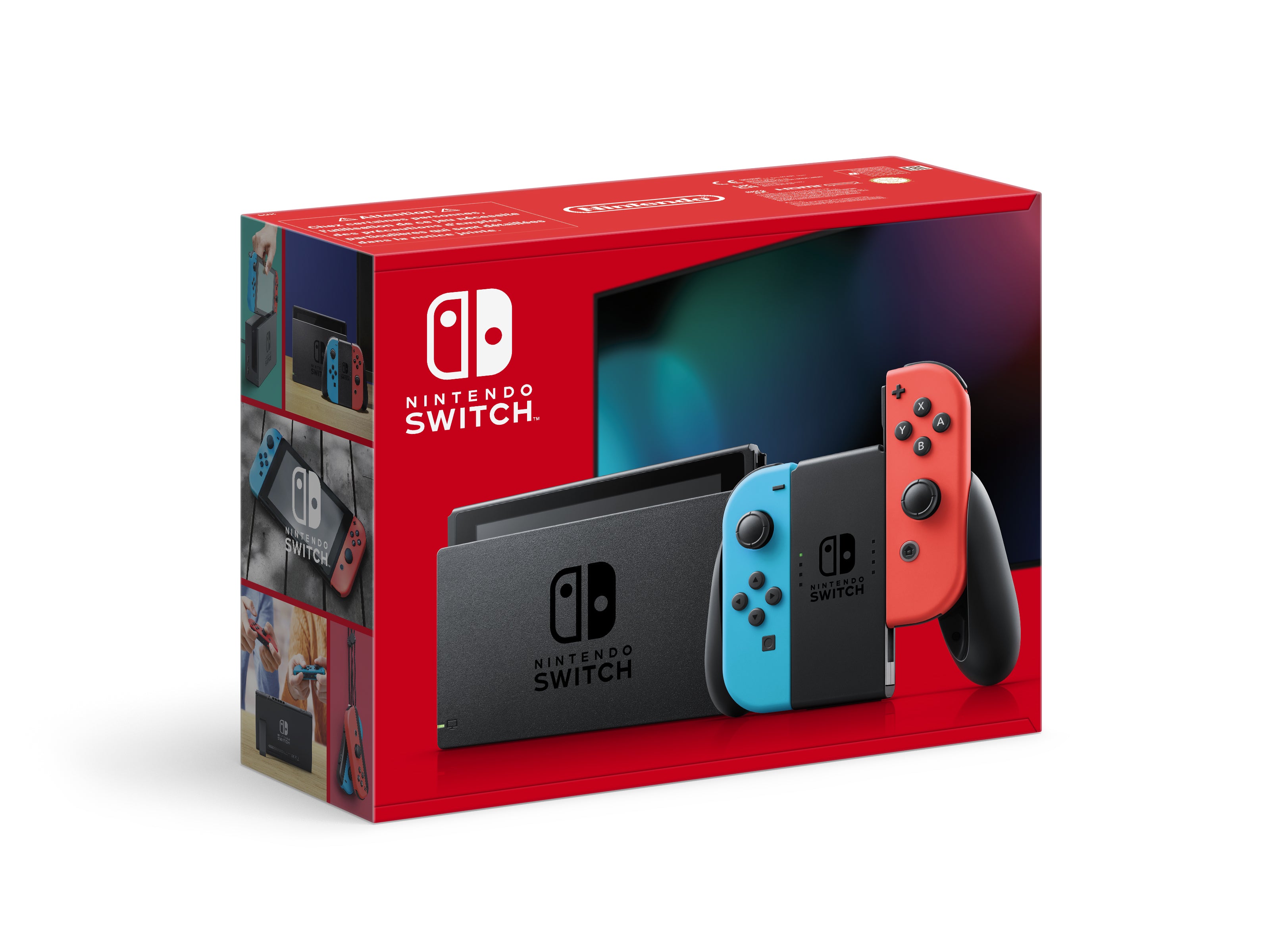 Nintendo   Switch   Console   With   Neon   Red     Neon   Blue   Joy - Con    Upgraded   Version