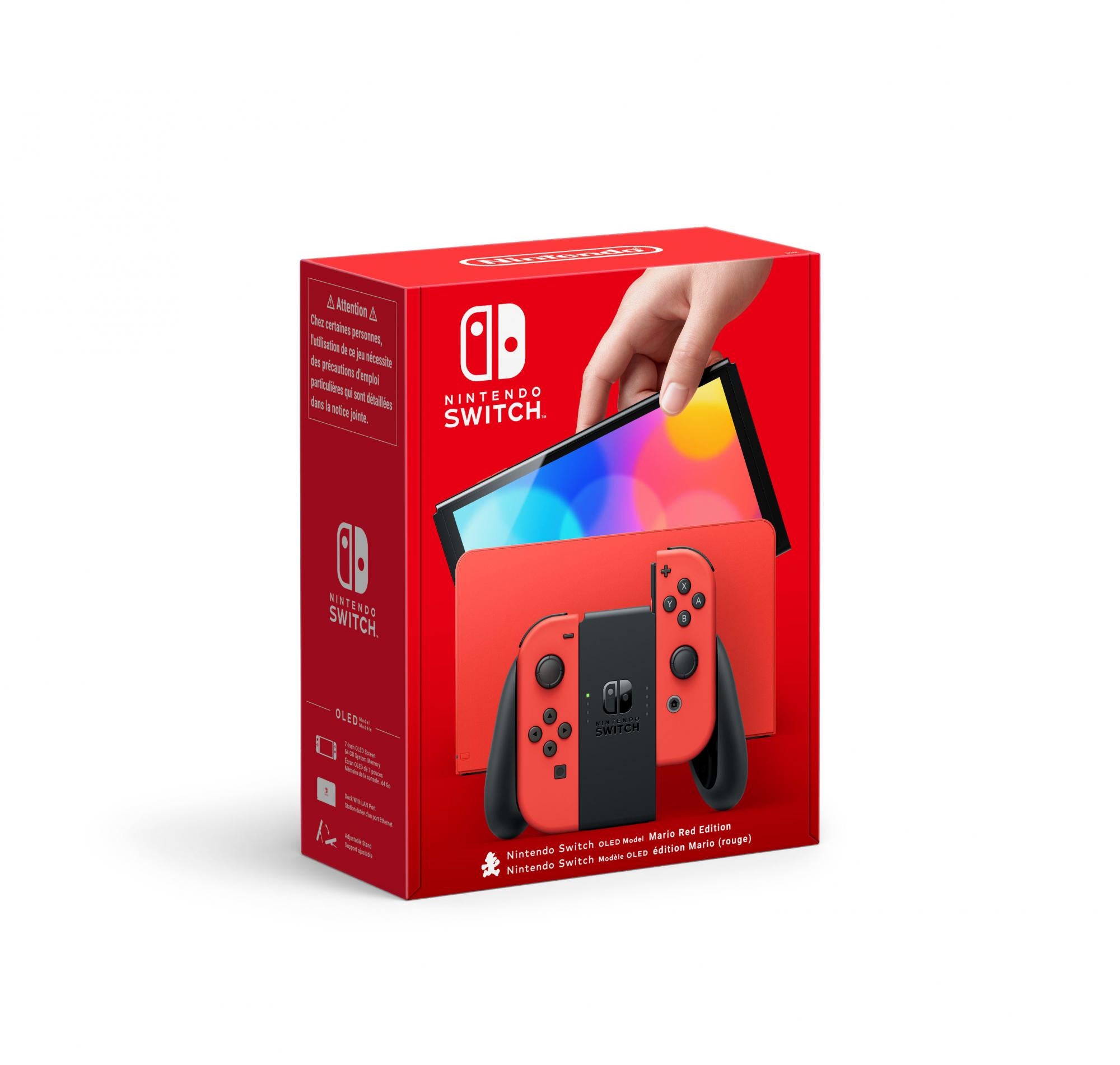Nintendo   Switch     Oled   Konsol   Model    Mario   Rød   Edition