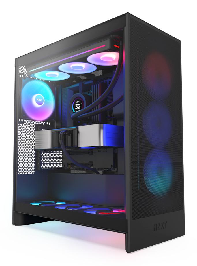 Nzxt   H   Series   H7   Flow   Rgb   Tårn   Atx   Sort   Kabinet   Geekd   Dk