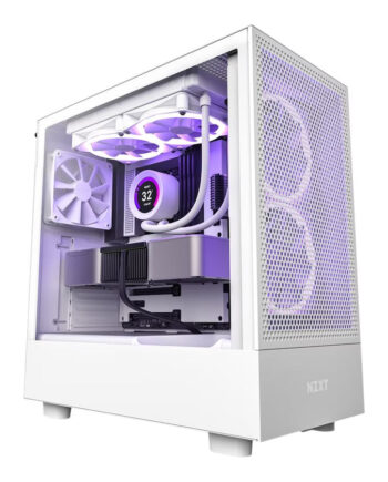 Nzxt   H   Series   H5   Flow   Tårn   Udvidet   Atx   Ingen   Strømforsyning   Hvid   Kabinet   Geekd   Dk