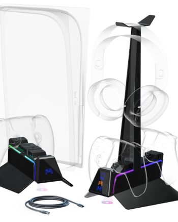 Oniverse   Ps5   Fast   Charging   Station   Black   Konsol   Tilbehør   Geekd   Dk