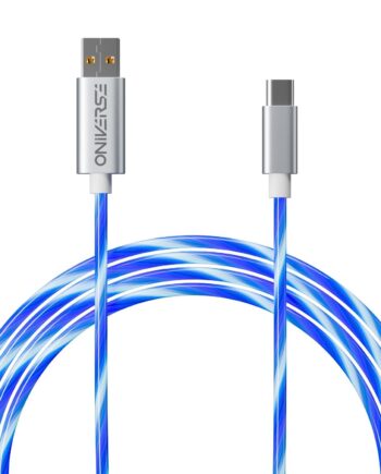 Oniverse   Usb - C   Quick   Charge   Cable   With   Led       Meters   White