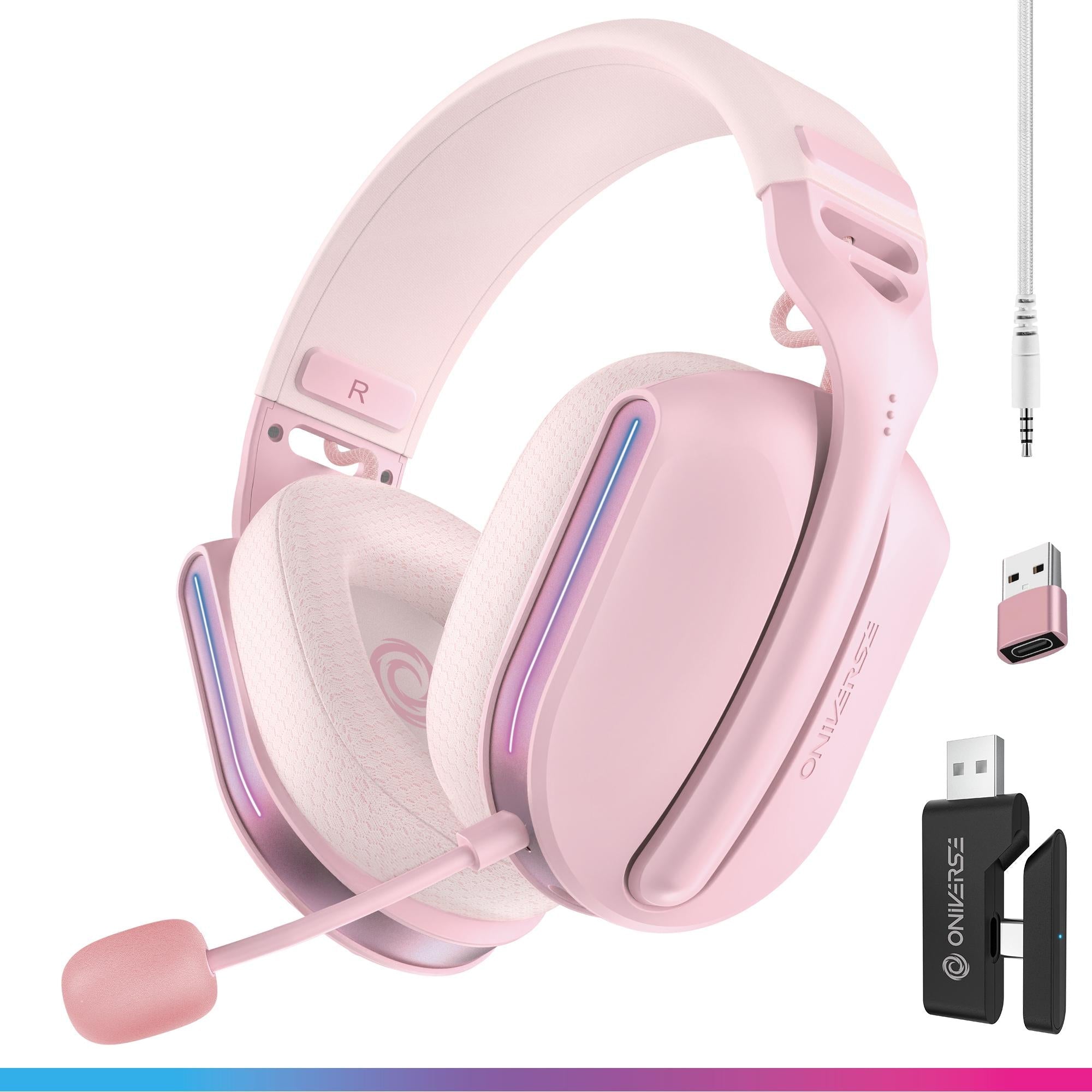 Oniverse   Wireless   Gaming   Headset   Polaris   Aurora   Pink   Konsol   Tilbehør   Geekd   Dk