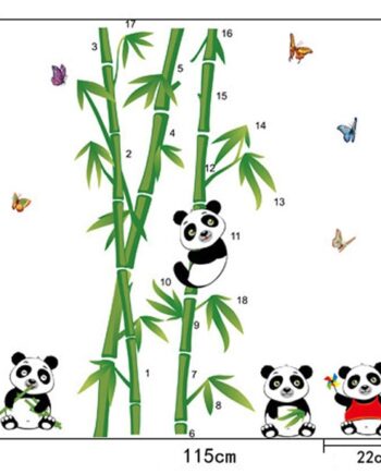 Panda   Wallsticker    Fire   Søde   Pandaer   Der   Er   Vilde   Med   Bambus